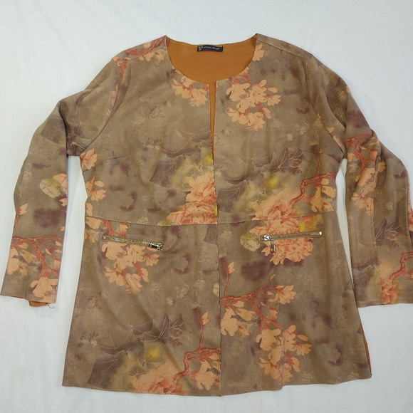 Amanda Green Floral Fall Lightweight Open Jacket, XXL - Picture 5 of 15